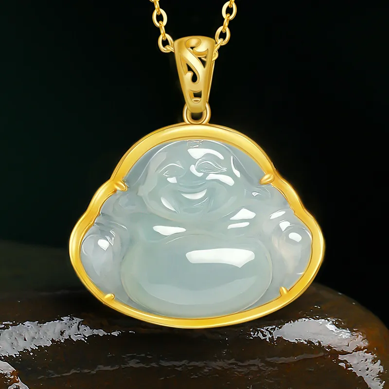 With The Heart Of The Jade Glutinous Jade Jadeite Necklaces Women's-1
