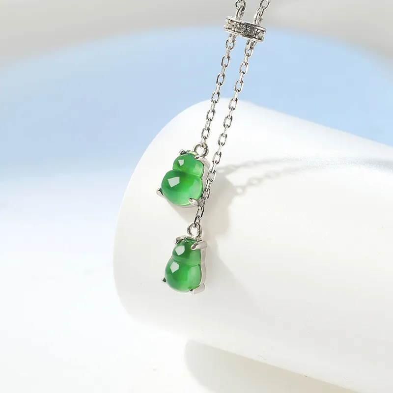 With The Heart Of The Jade Ice Glutinous Jadeite Necklaces Women's-6