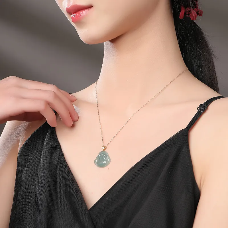 With The Heart Of The Jade Ice Glutinous Necklaces Women's-10