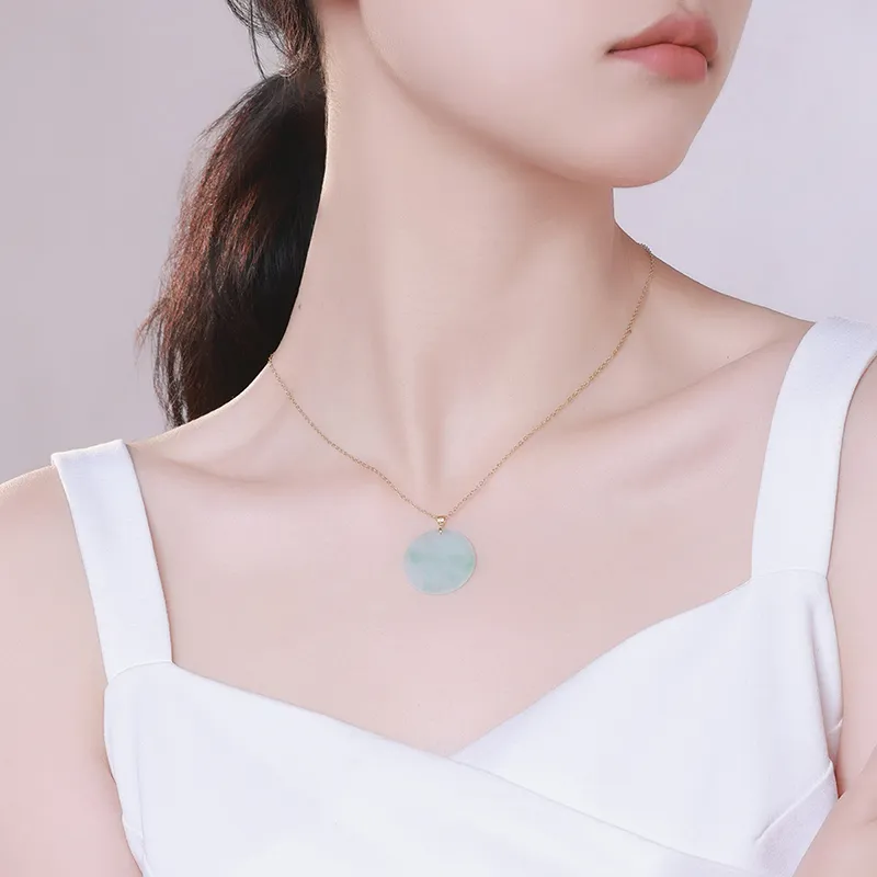 With The Heart Of The Jade Glutinous Jade Jadeite Necklaces Women's-2