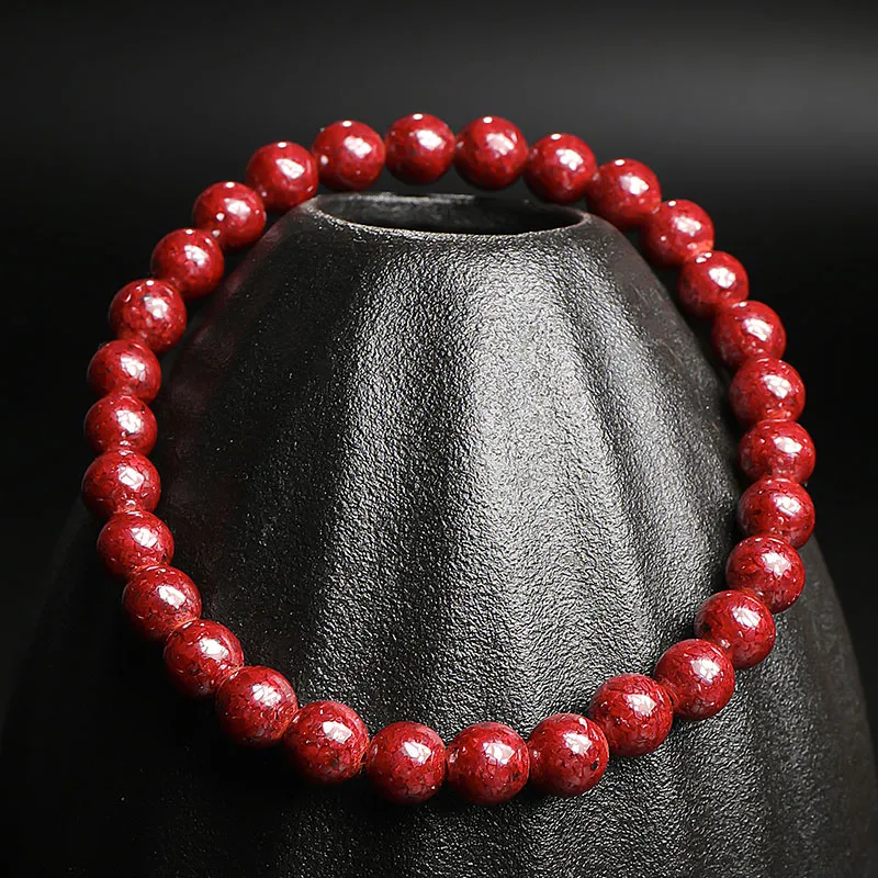 With The Heart Of The Jade Cinnabar Jade Bracelets Unisex-4