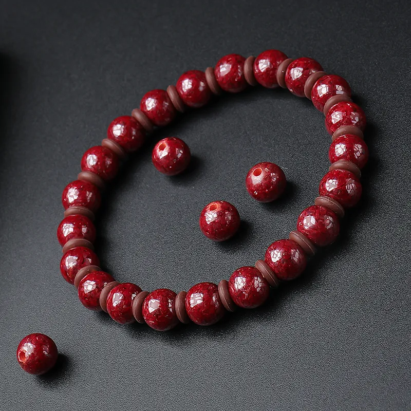 With The Heart Of The Jade Reconstructed Cinnabar Jade Bracelets Unisex-4