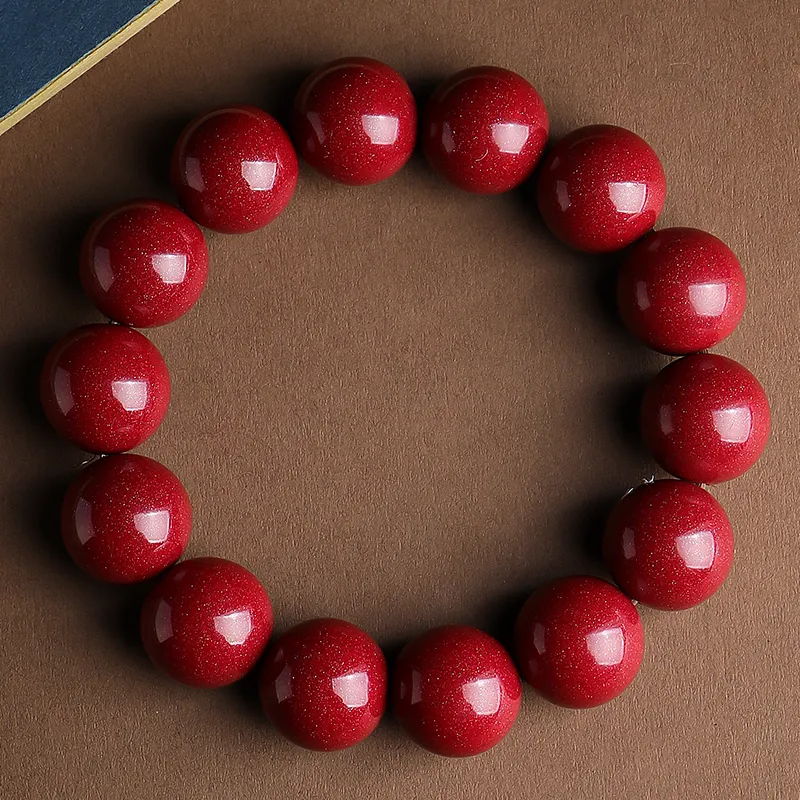 With The Heart Of The Jade Reconstructed Cinnabar Jade Bracelets Unisex-46