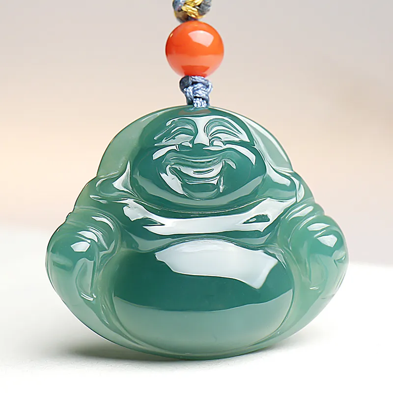 With The Heart Of The Jade Ice Glutinous Jadeite Necklaces Unisex-1