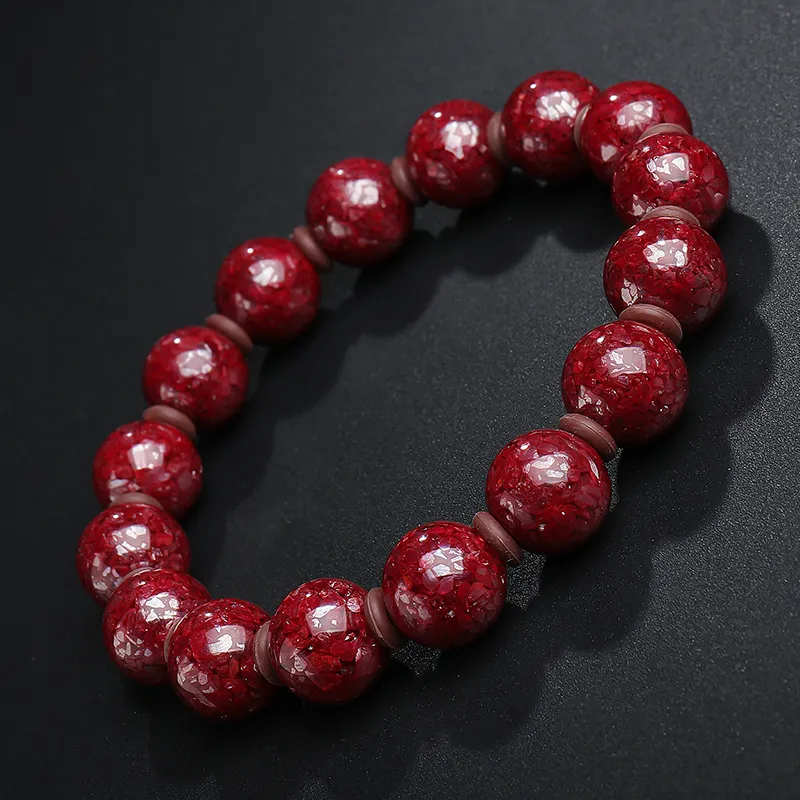 With The Heart Of The Jade Reconstructed Cinnabar Jade Bracelets Unisex-16