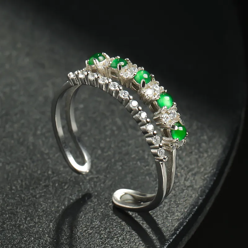 With The Heart Of The Jade Glutinous Jade Jadeite Rings Women's-5