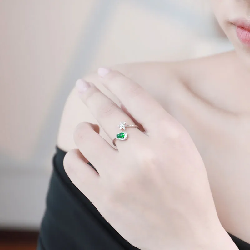 With The Heart Of The Jade Glutinous Jade Jadeite Rings Women's-4