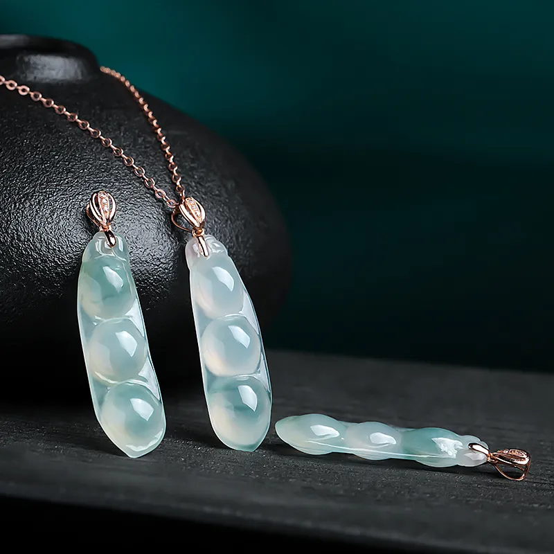 With The Heart Of The Jade Ice Glutinous Necklaces Women's-7