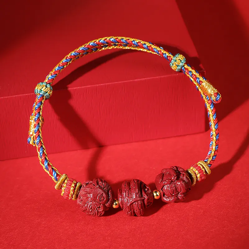 With The Heart Of The Jade Reconstructed Cinnabar Bracelets Unisex-23