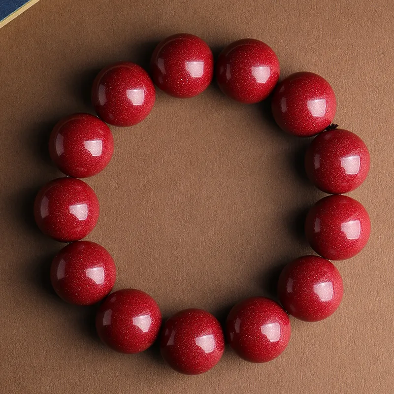 With The Heart Of The Jade Reconstructed Cinnabar Jade Bracelets Unisex-50