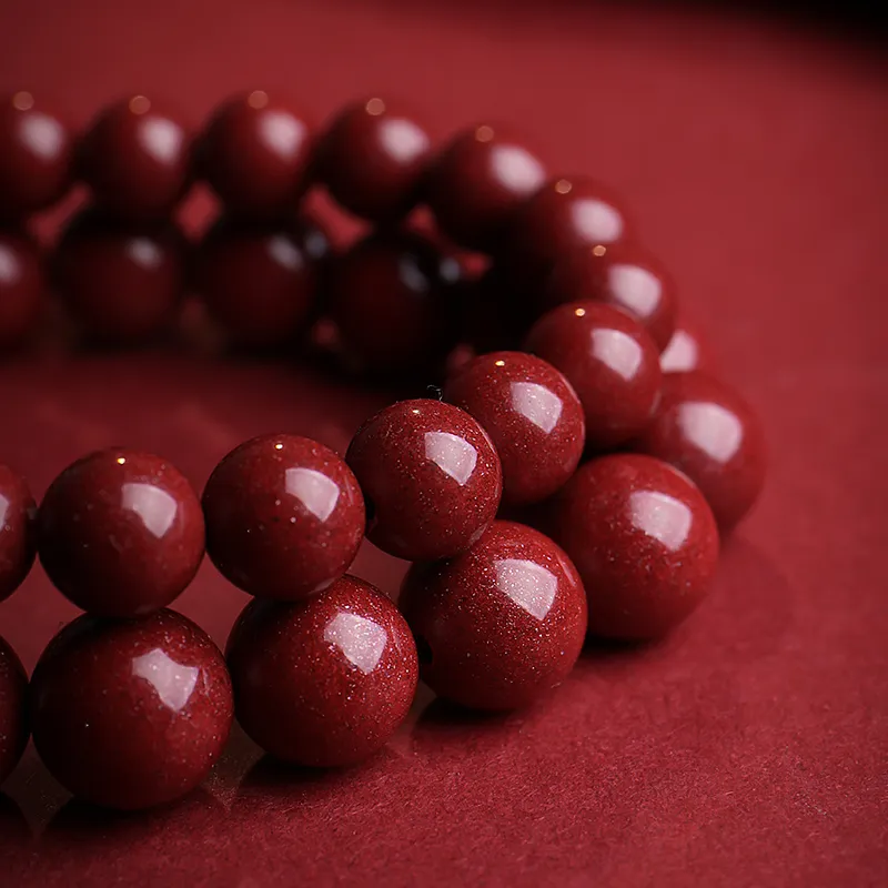 With The Heart Of The Jade Reconstructed Cinnabar Jade Bracelets Unisex-6