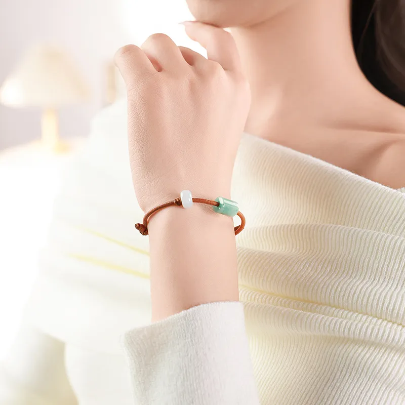 With The Heart Of The Jade Glutinous Jade Jadeite Bracelets Women's-3