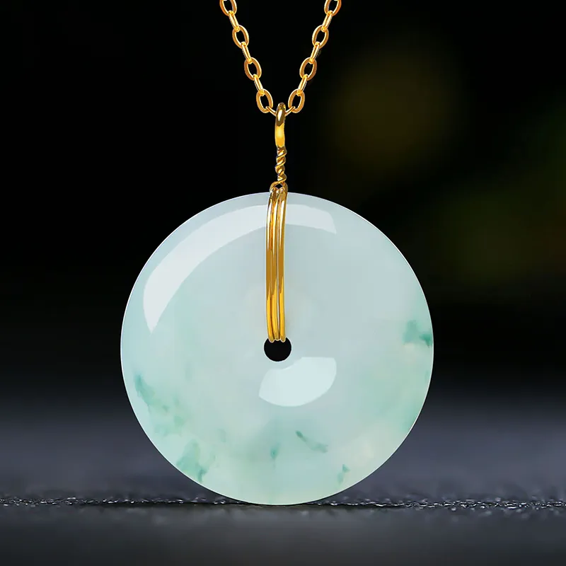 With The Heart Of The Jade Glutinous Jade Jadeite Necklaces Women's-10