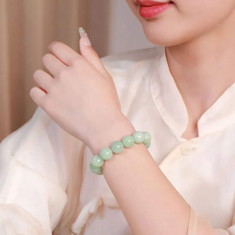 With The Heart Of The Jade Glutinous Jade Jadeite Bracelets Unisex-8