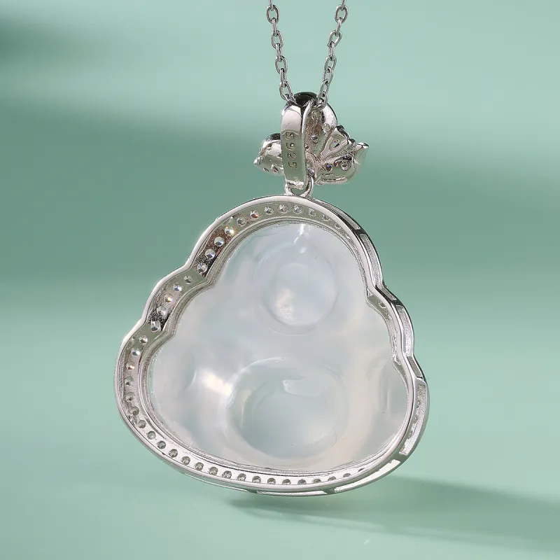 With The Heart Of The Jade Chalcedony Necklaces Women's-7