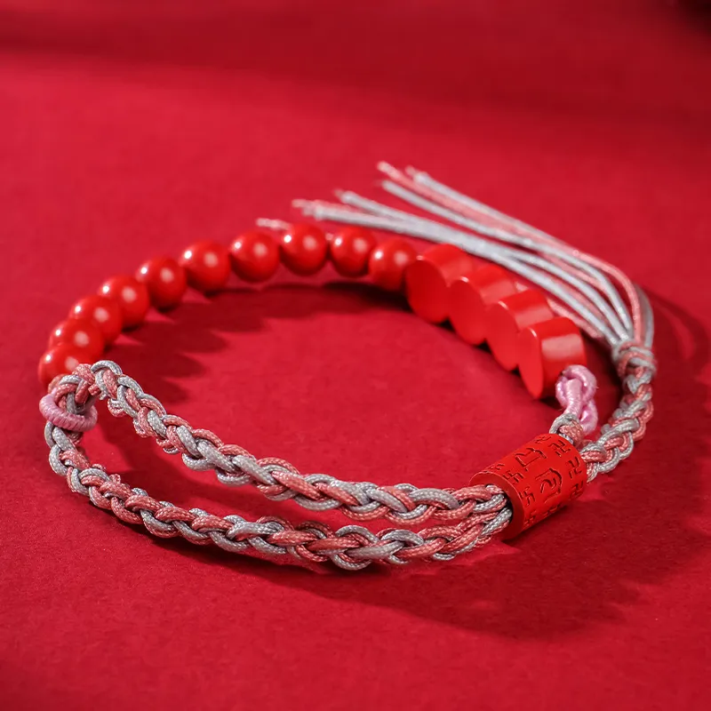 With The Heart Of The Jade Reconstructed Cinnabar Bracelets Women's-5