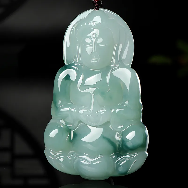 With The Heart Of The Jade Glutinous Jade Jadeite Necklaces Men's-1