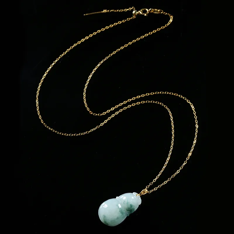 With The Heart Of The Jade Glutinous Jade Jadeite Necklaces Women's-6