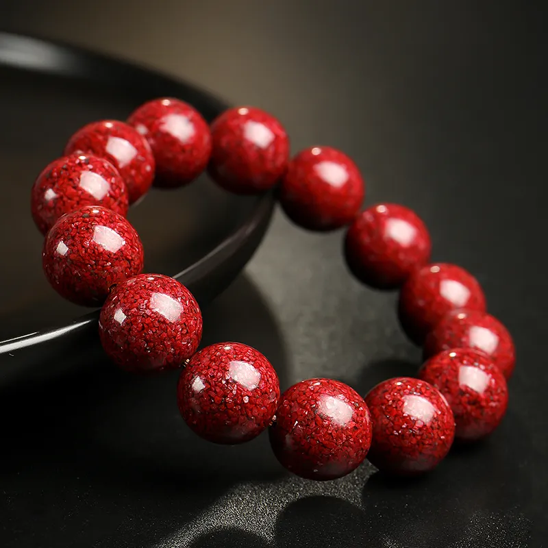 With The Heart Of The Jade Cinnabar Jade Bracelets Unisex-48