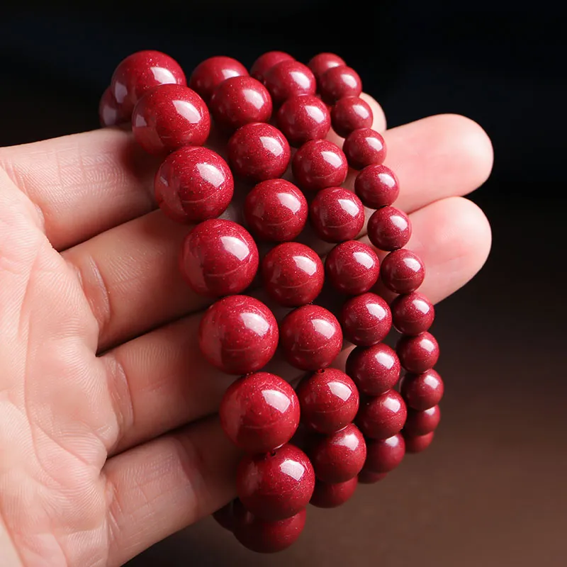 With The Heart Of The Jade Reconstructed Cinnabar Jade Bracelets Unisex-28