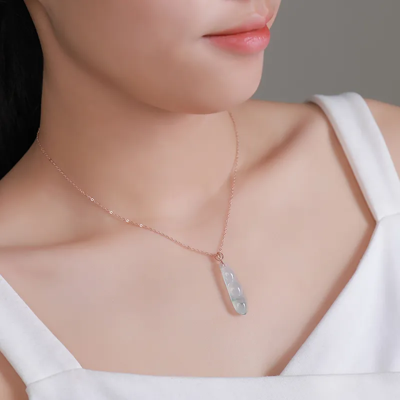 With The Heart Of The Jade Ice Glutinous Necklaces Women's-2