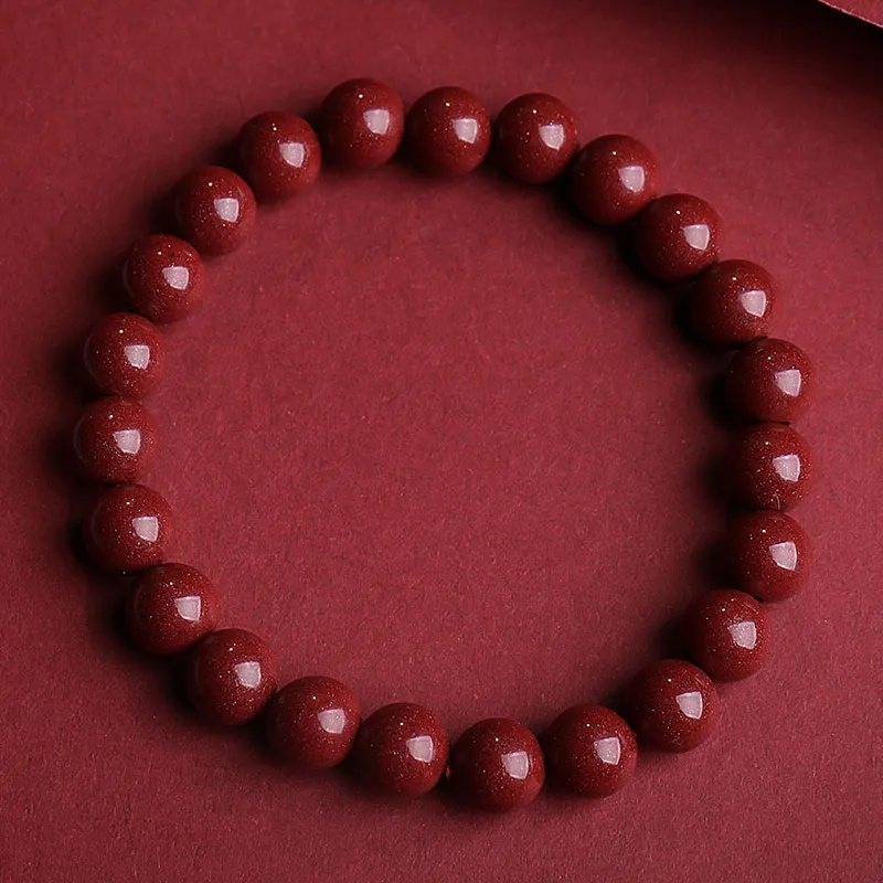 With The Heart Of The Jade Reconstructed Cinnabar Jade Bracelets Unisex-4