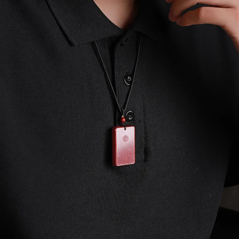With The Heart Of The Jade Cinnabar Jade Necklaces Unisex-2