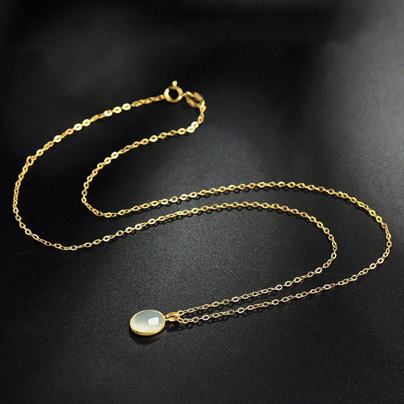With The Heart Of The Jade Glutinous Jade Jadeite Necklaces Women's-6