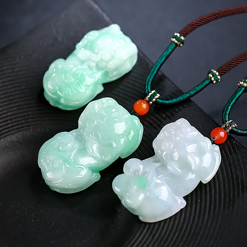With the heart of the jade Jadeite Necklaces Unisex-15