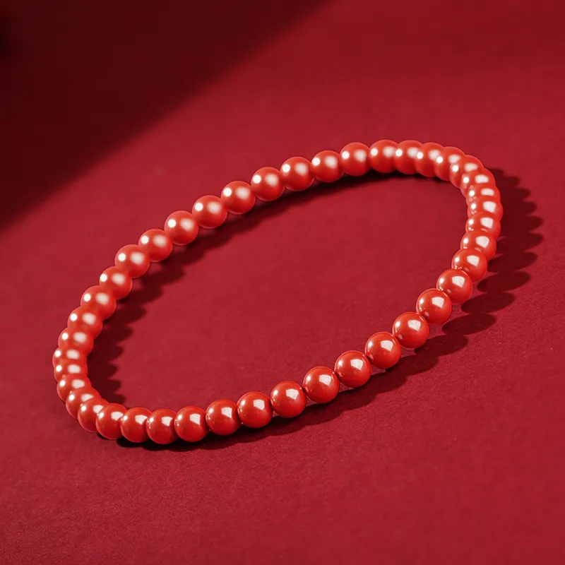 With The Heart Of The Jade Reconstructed Cinnabar Bracelets Women's-7