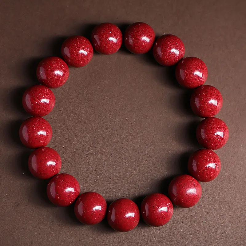 With The Heart Of The Jade Reconstructed Cinnabar Jade Bracelets Unisex-15