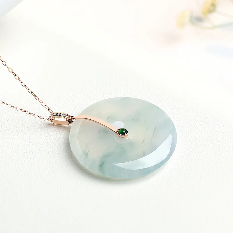 With The Heart Of The Jade Glutinous Jade Jadeite Necklaces Women's-8