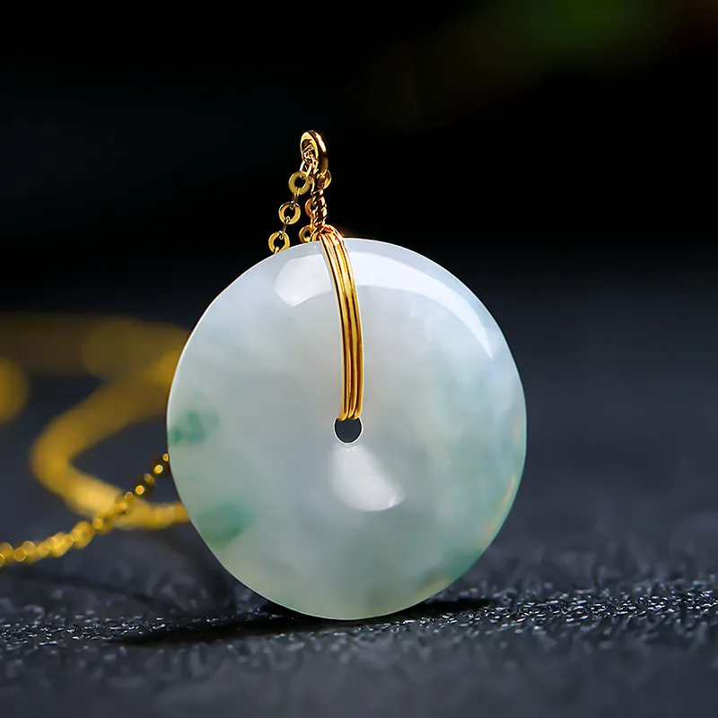 With The Heart Of The Jade Glutinous Jade Jadeite Necklaces Women's-14