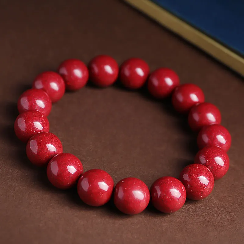 With The Heart Of The Jade Reconstructed Cinnabar Jade Bracelets Unisex-20