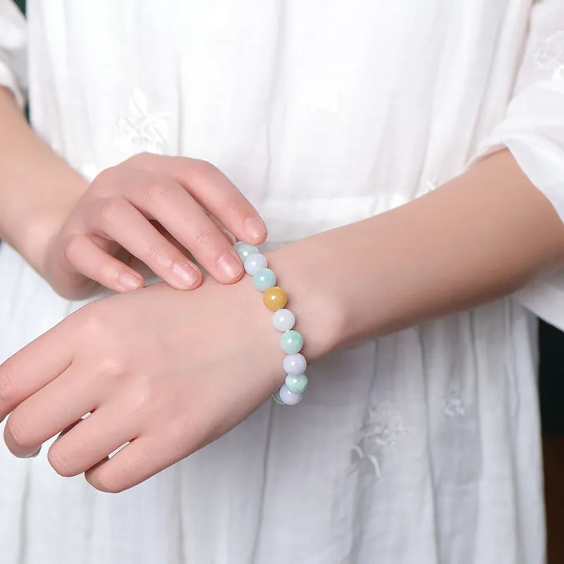 With The Heart Of The Jade Bean Type Jadeite Bracelets Unisex-2