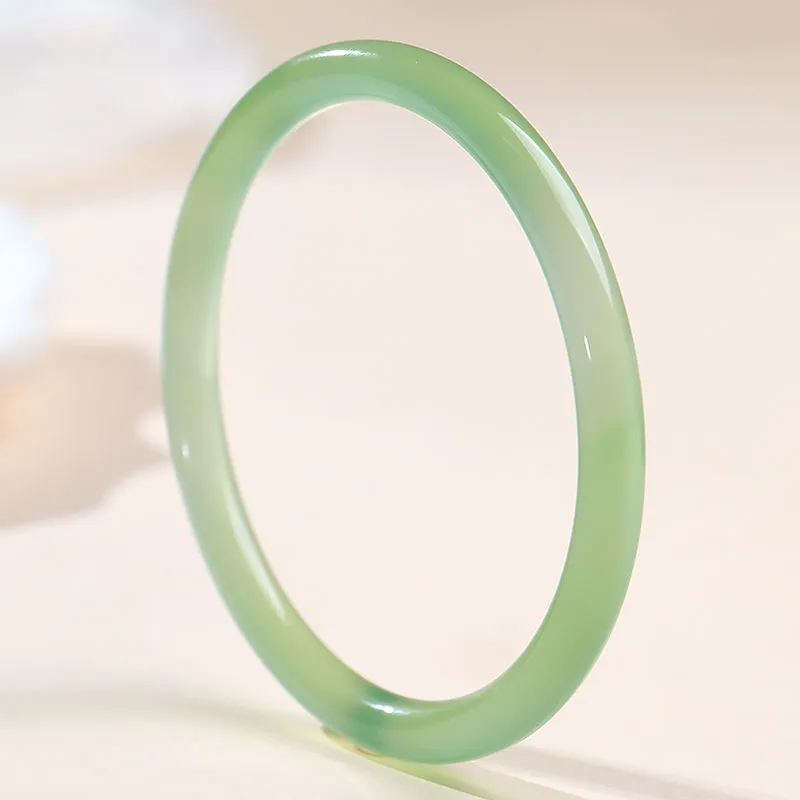 With The Heart Of The Jade Chalcedony Bangles Women's-4