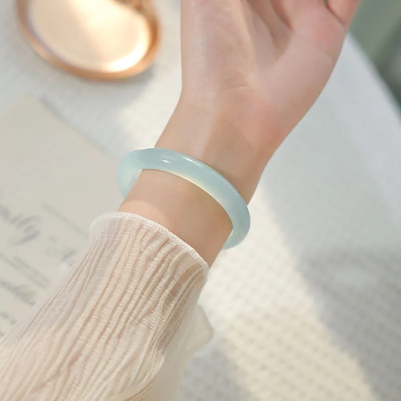 With The Heart Of The Jade Chalcedony Bangles Women's-3