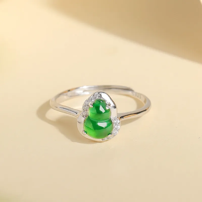 With The Heart Of The Jade Ice Glutinous Jadeite Rings Women's-3
