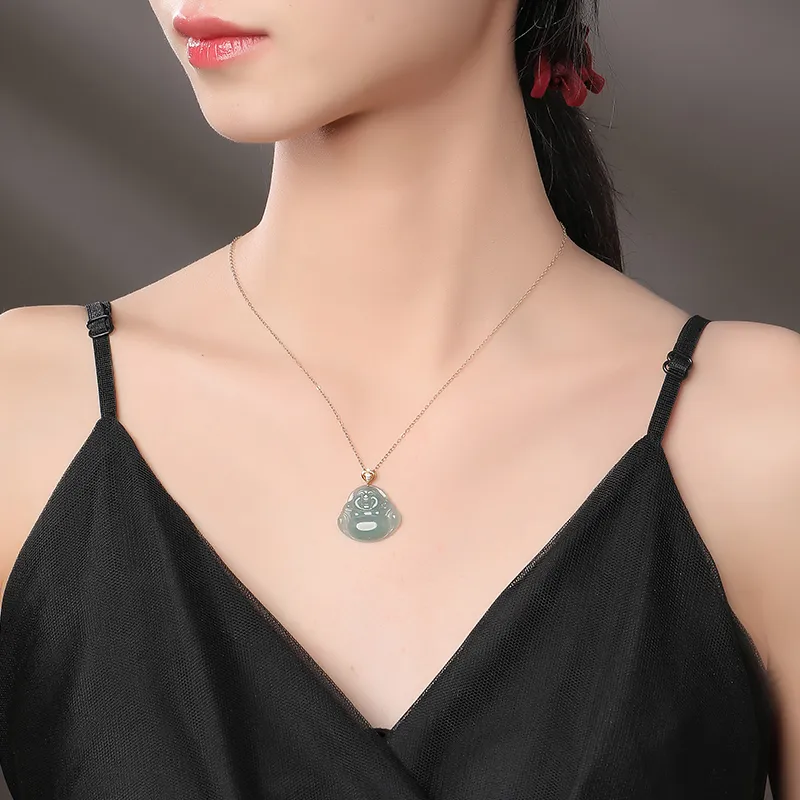 With The Heart Of The Jade Ice Glutinous Necklaces Women's-9