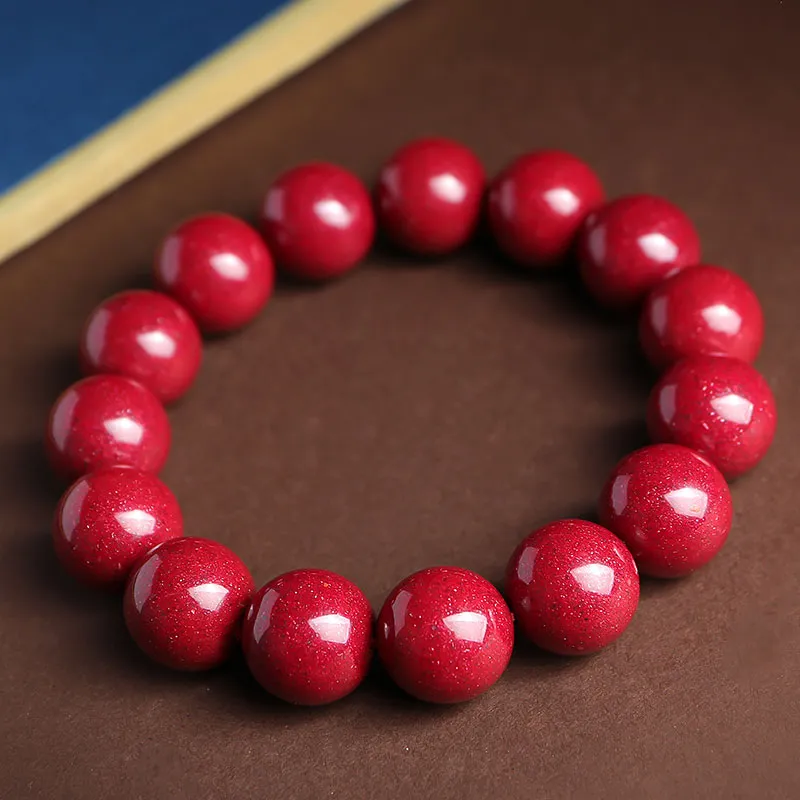 With The Heart Of The Jade Reconstructed Cinnabar Jade Bracelets Unisex-27
