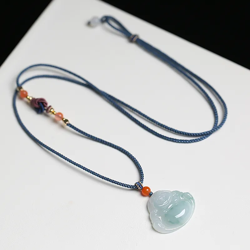 With The Heart Of The Jade Glutinous Jade Jadeite Necklaces Women's-7