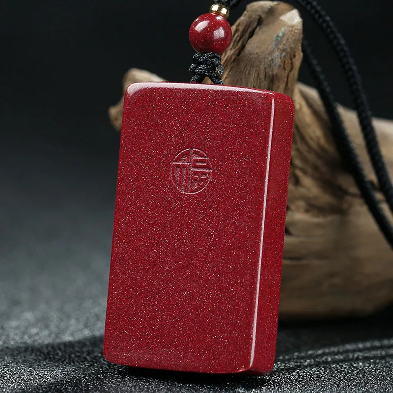 With The Heart Of The Jade Cinnabar Jade Necklaces Unisex-8
