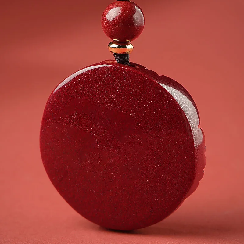 With The Heart Of The Jade Reconstructed Cinnabar Jade Necklaces Unisex-9