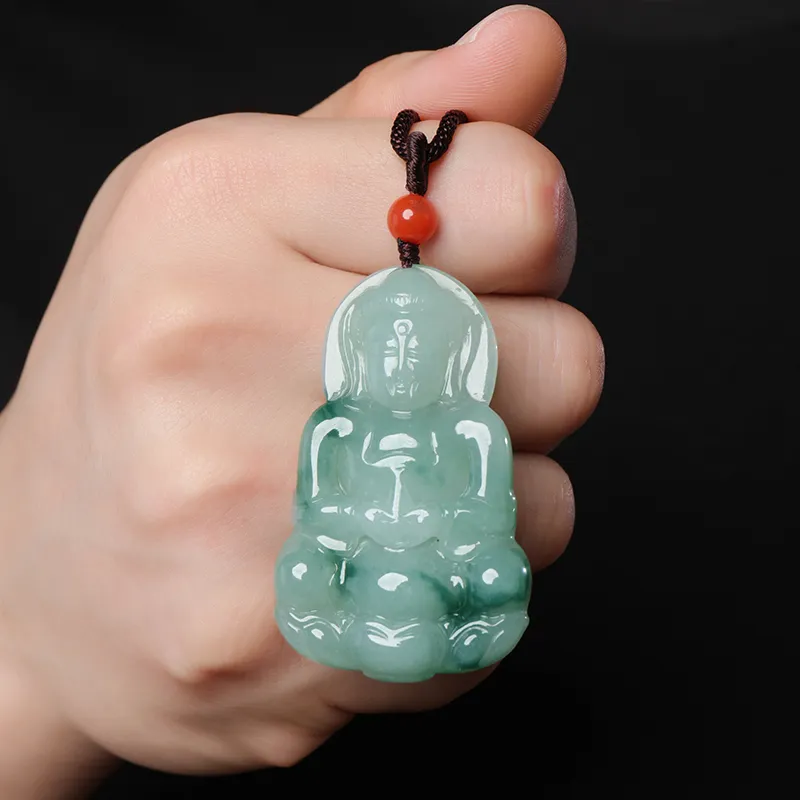 With The Heart Of The Jade Glutinous Jade Jadeite Necklaces Men's-3