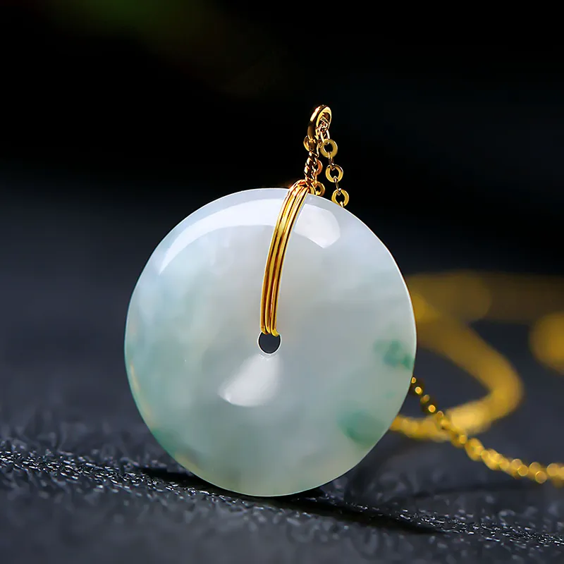With The Heart Of The Jade Glutinous Jade Jadeite Necklaces Women's-12