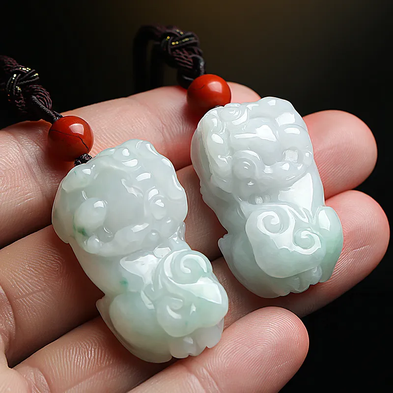 With The Heart Of The Jade Bean Type Jadeite Necklaces Unisex-19