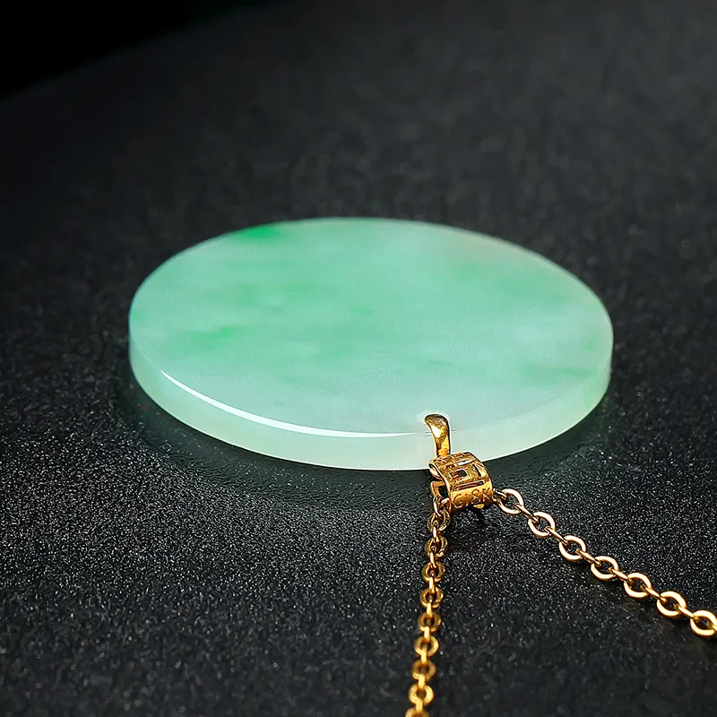 With The Heart Of The Jade Glutinous Jade Jadeite Necklaces Women's-5