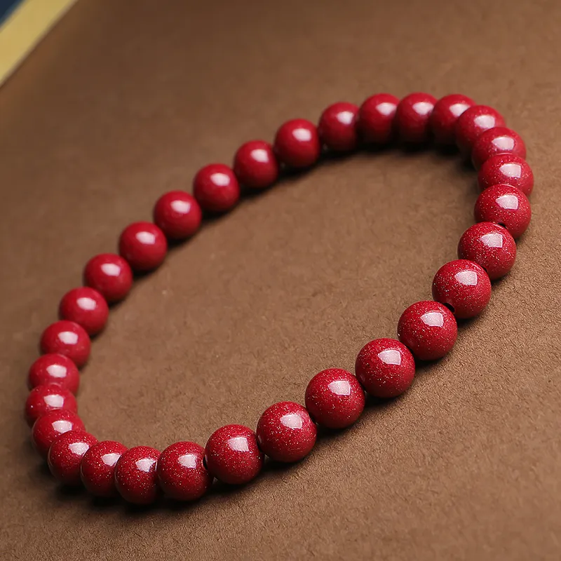 With The Heart Of The Jade Reconstructed Cinnabar Jade Bracelets Unisex-41
