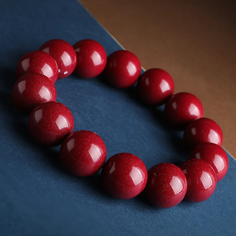 With The Heart Of The Jade Reconstructed Cinnabar Jade Bracelets Unisex-45