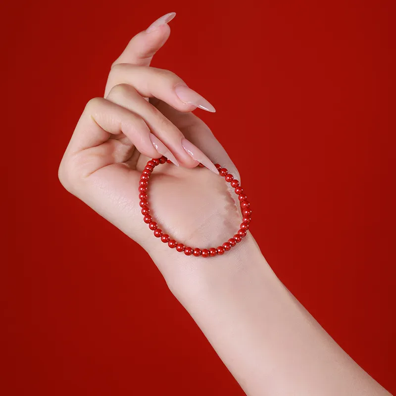 With The Heart Of The Jade Reconstructed Cinnabar Bracelets Women's-2